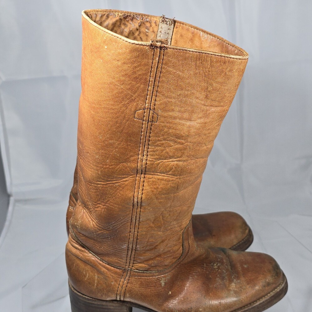 FRYE True Vintage 70s Men 9.5 D Black Label Original Campus 14 Western Boots Bad